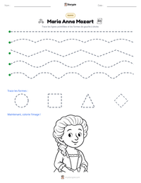 Aperçu de la feuille de travail imprimable Maria Anna Mozart