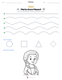 Prévia da folha de atividades imprimível Maria Anna Mozart