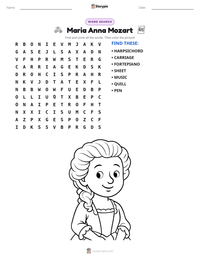 Maria Anna Mozart printable worksheet preview