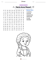 Aperçu de la feuille de travail imprimable Maria Anna Mozart