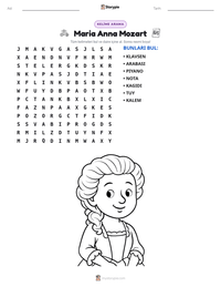 Maria Anna Mozart yazdırılabilir çalışma sayfası önizlemesi