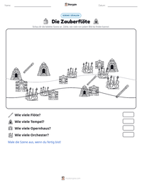 Die Zauberflöte druckbare Arbeitsblatt Vorschau