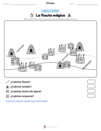 Vista previa de la hoja de trabajo imprimible de La flauta mágica