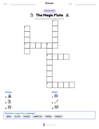 The Magic Flute printable worksheet preview