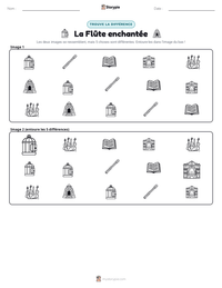 Aperçu de la feuille de travail imprimable La Flûte enchantée