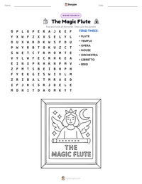 The Magic Flute printable worksheet preview