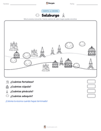 Vista previa de la hoja de trabajo imprimible de Salzburgo