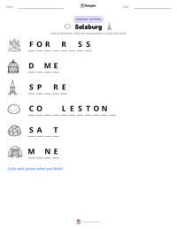 Salzburg printable worksheet preview