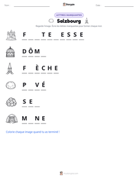 Aperçu de la feuille de travail imprimable Salzbourg