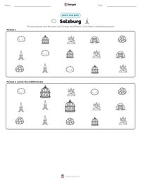 Salzburg printable worksheet preview