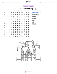 Aperçu de la feuille de travail imprimable Salzbourg