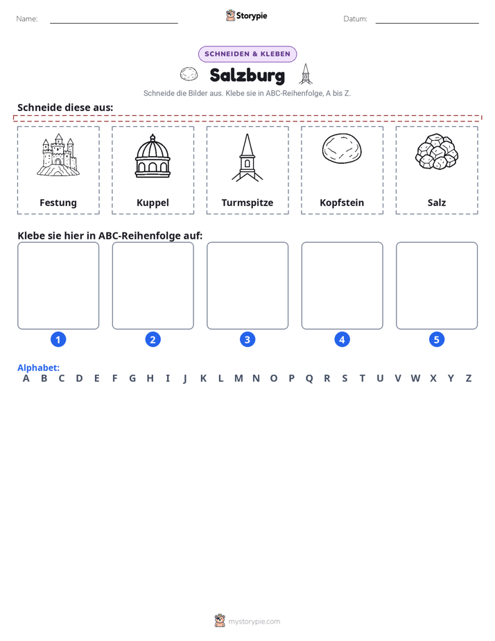 Schneiden & Einfügen Alphabet