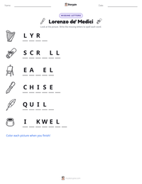 Lorenzo de' Medici printable worksheet preview