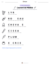 Aperçu de la feuille de travail imprimable Laurent de Médicis