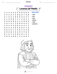 Lorenzo de' Medici afdrukbare werkblad voorbeeld