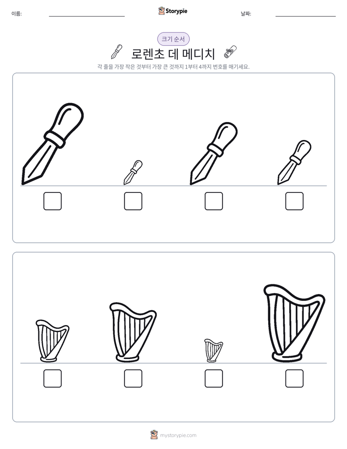 크기 순서