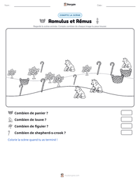 Aperçu de la feuille de travail imprimable Romulus et Rémus