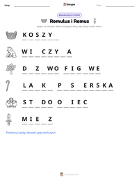 Podgląd drukowalnego arkusza ćwiczeń Romulus i Remus