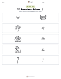 Aperçu de la feuille de travail imprimable Romulus et Rémus