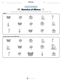 Aperçu de la feuille de travail imprimable Romulus et Rémus