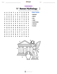 Roman Mythology printable worksheet preview