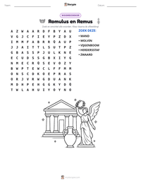 Romulus en Remus afdrukbare werkblad voorbeeld