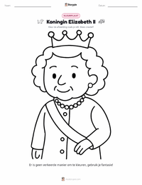 Koningin Elizabeth II kleurplaat voor kinderen