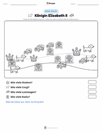 Königin Elisabeth II. druckbare Arbeitsblatt Vorschau