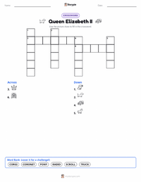 Queen Elizabeth II printable worksheet preview