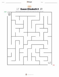Queen Elizabeth II printable worksheet preview