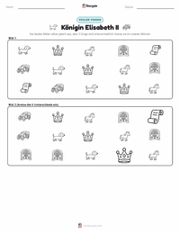 Königin Elisabeth II. druckbare Arbeitsblatt Vorschau