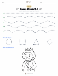 Queen Elizabeth II printable worksheet preview