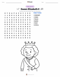Queen Elizabeth II printable worksheet preview