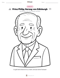 Prinz Philip, Herzog von Edinburgh druckbare Arbeitsblatt Vorschau