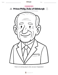 Prince Philip, Duke of Edinburgh printable worksheet preview