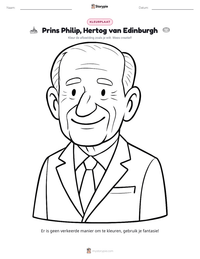 Prins Philip, Hertog van Edinburgh afdrukbare werkblad voorbeeld