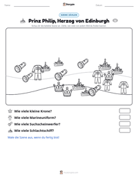 Prinz Philip, Herzog von Edinburgh druckbare Arbeitsblatt Vorschau