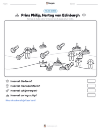 Prins Philip, Hertog van Edinburgh afdrukbare werkblad voorbeeld