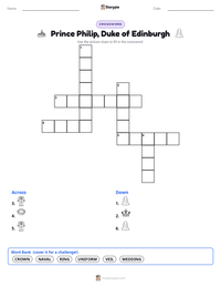 Prince Philip, Duke of Edinburgh printable worksheet preview