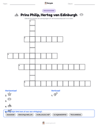 Prins Philip, Hertog van Edinburgh afdrukbare werkblad voorbeeld