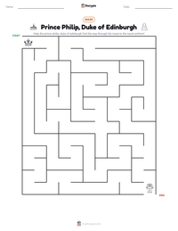 Prince Philip, Duke of Edinburgh printable worksheet preview