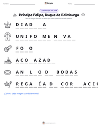 Vista previa de la hoja de trabajo imprimible de Príncipe Felipe, Duque de Edimburgo
