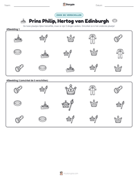 Prins Philip, Hertog van Edinburgh afdrukbare werkblad voorbeeld
