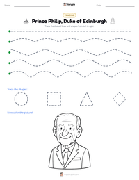 Prince Philip, Duke of Edinburgh printable worksheet preview