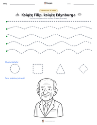 Podgląd drukowalnego arkusza ćwiczeń Książę Filip, książę Edynburga