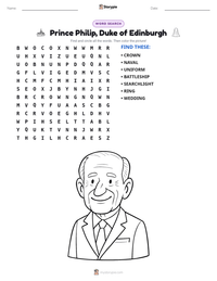 Prince Philip, Duke of Edinburgh printable worksheet preview