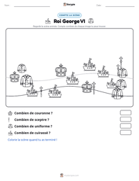 Aperçu de la feuille de travail imprimable Roi George VI