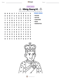 König Georg VI. druckbare Arbeitsblatt Vorschau