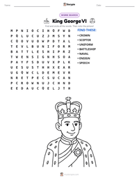 King George VI printable worksheet preview