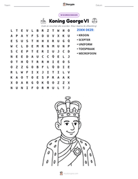 Koning George VI afdrukbare werkblad voorbeeld